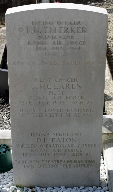 F/O Lancelot Herbert Ellerker<br/><br /><br />died July 13th, 1944